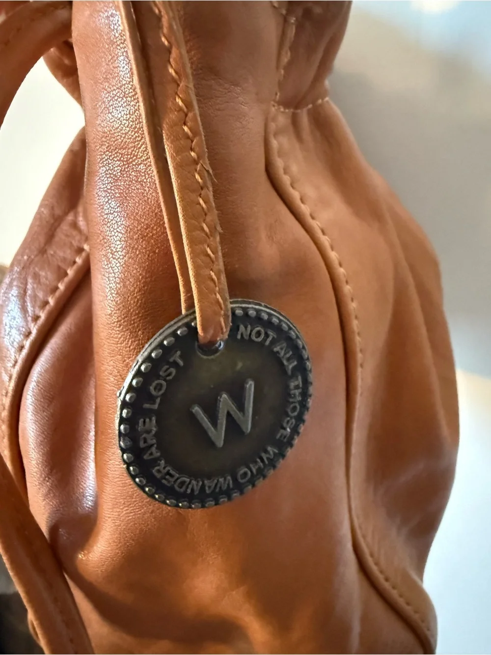 WANDERERS TRAVEL CO. MARLEY LEATHER HANDBAG BAG TAN